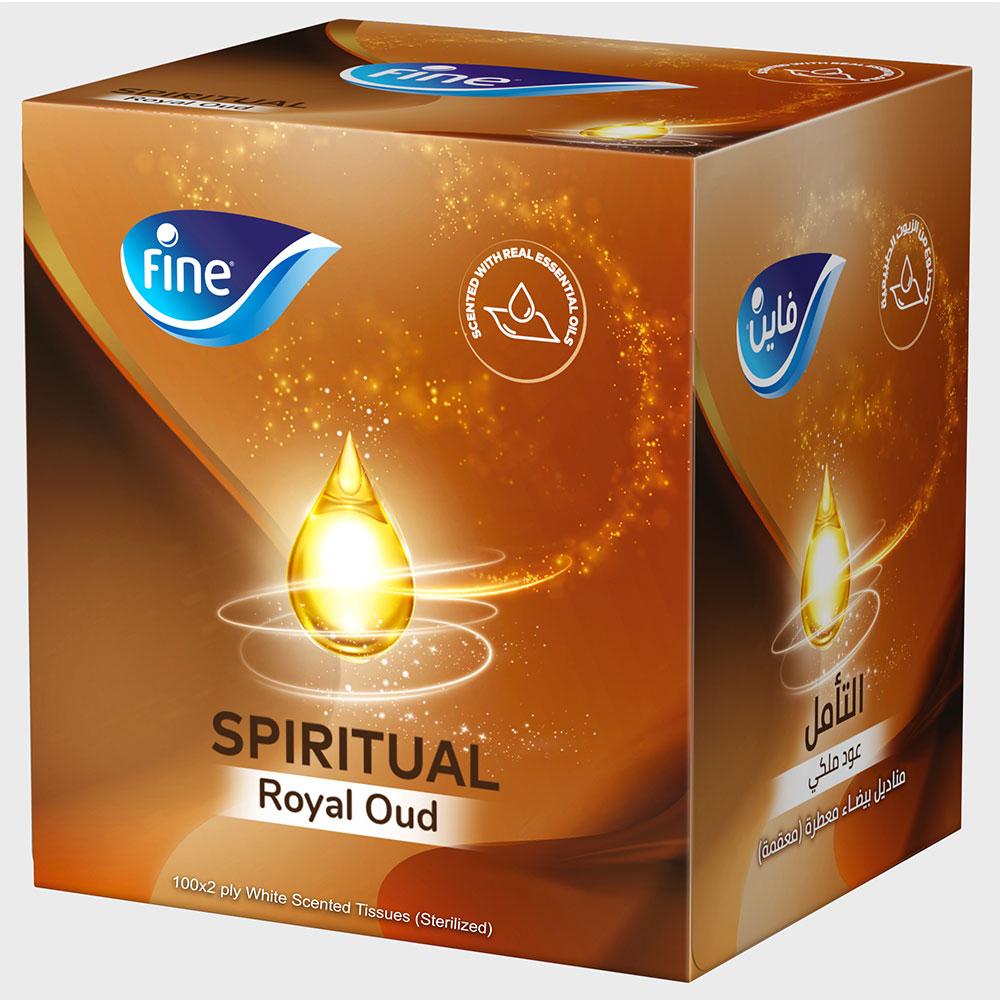 مناديل معقمة فاين Fine Sterilized Facial Tissue Spiritual Oud Cubic 100X2Ply