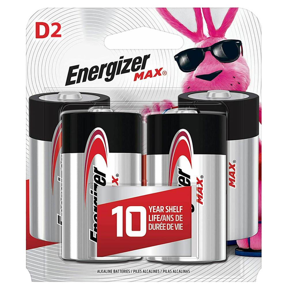 بطارية D E95 BP2D انرجايزر  1.5 فولط قطعتين Energizer D E95 BP2 D Max 1.5V Alkaline Battery Pack of 2