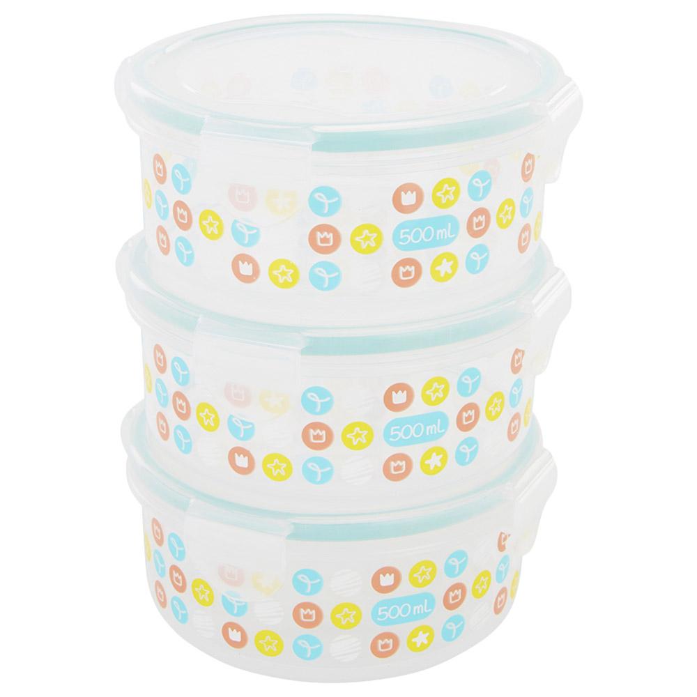 طقم حافظات طعام للأطفال 3 قطع 500 مل بادابول Food Storage Containers 3 x 500ml - Badabulle