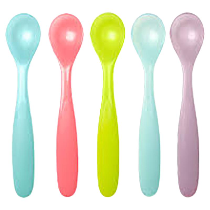 طقم ملاعق للأطفال 5 قطع متعددة الألوان Soft & Flexible Spoons, Pack Of 5 - Badabulle