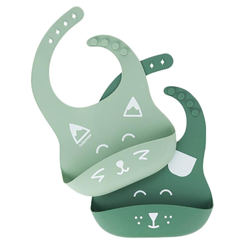 طقم مريلات سيليكون للأطفال 2 قطعة بيبي موف Babymoov Bib'Isy Silicone Bibs Set Of 2