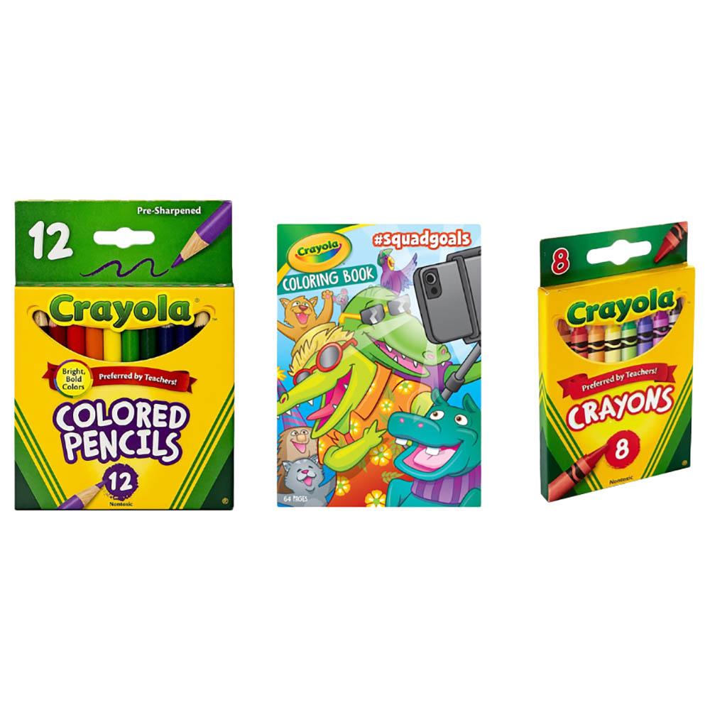 Crayola - Value Pack of 3 - Coloring Book, Pencil & Crayons