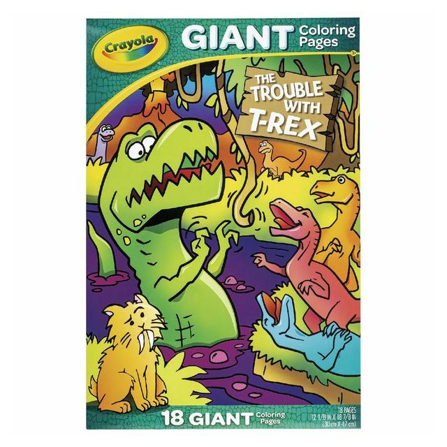 Crayola - 18 Page Giant Coloring Pages -T-Rex Troubles - SW1hZ2U6OTE5OTM2