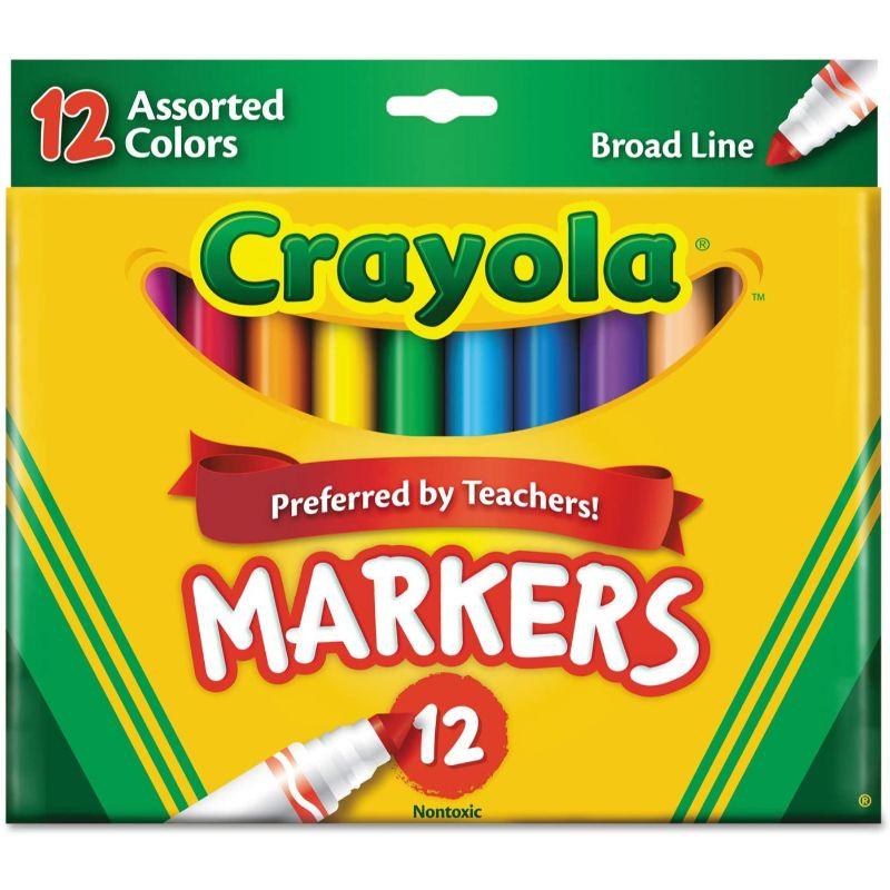 Crayola - 12 Broad Line Markers - Assorted