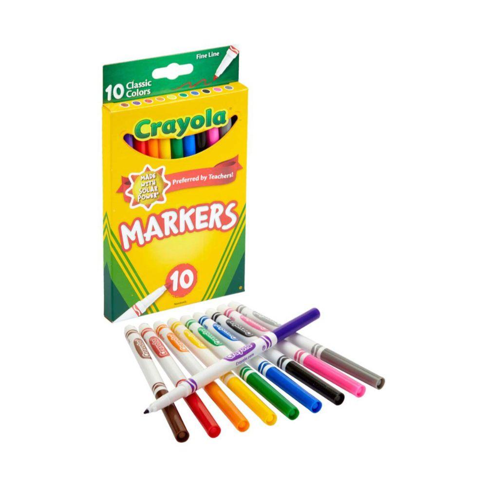اقلام تحديد ملونة للأطفال 10 قلم من كرايولا Crayola  Classic Fine Line Colormax Markers