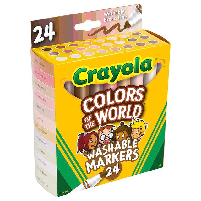أقلام فلوماستر ألوان البشرة من كرايولا للأطفال Crayola Colors Of The World Washable Markers Skin Tone - SW1hZ2U6OTIwMDcx