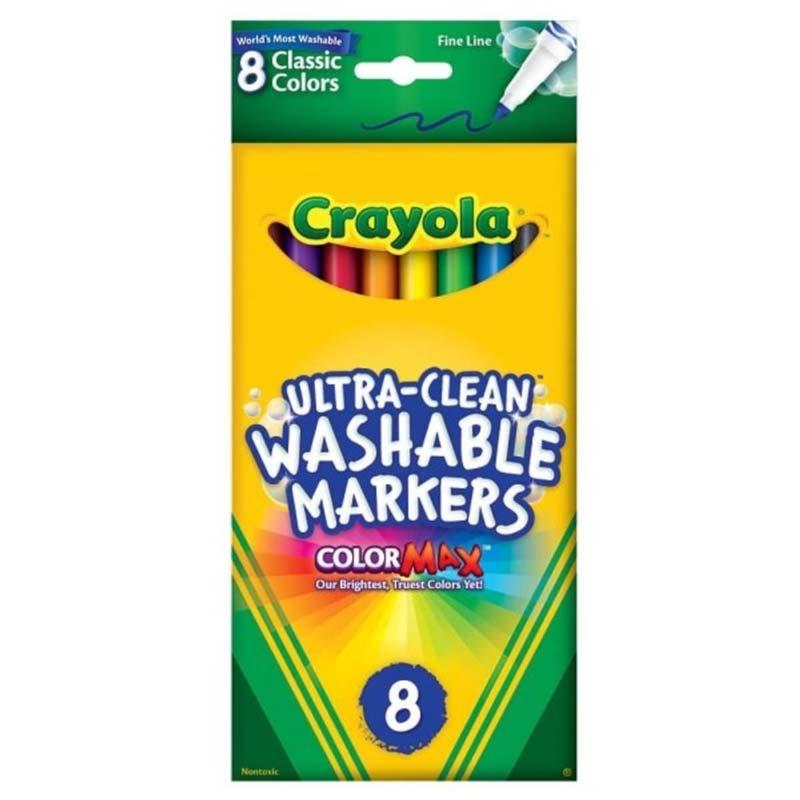 اقلام تحديد ملونة للأطفال 8 قلم من كرايولا  Crayola Ultra-Clean Fine Line Washable Markers