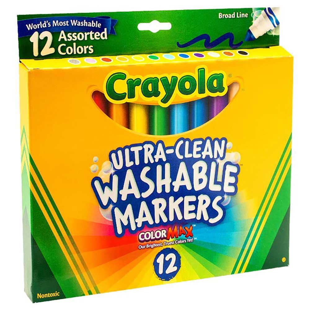 اقلام تحديد ملونة ( 12 قلم ) من كرايولا Crayola - Ultra-Clean Washable Broad Line Markers Pack