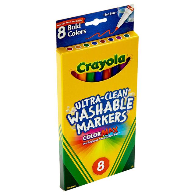 Crayola - Ultra-Clean Washable Fine Line Markers - Bold Colors - 8pcs - SW1hZ2U6OTE5MDIy