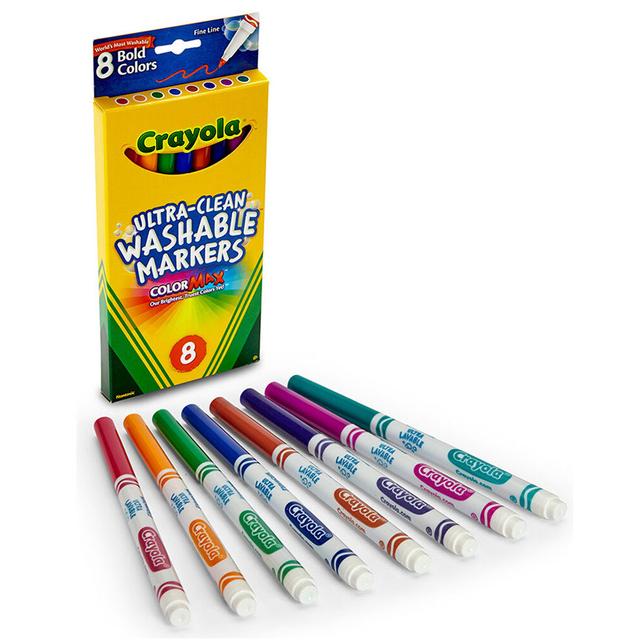 Crayola - Ultra-Clean Washable Fine Line Markers - Bold Colors - 8pcs - SW1hZ2U6OTE5MDI2