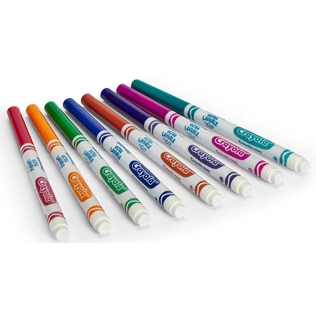 Crayola - Ultra-Clean Washable Fine Line Markers - Bold Colors - 8pcs - SW1hZ2U6OTE5MDI4