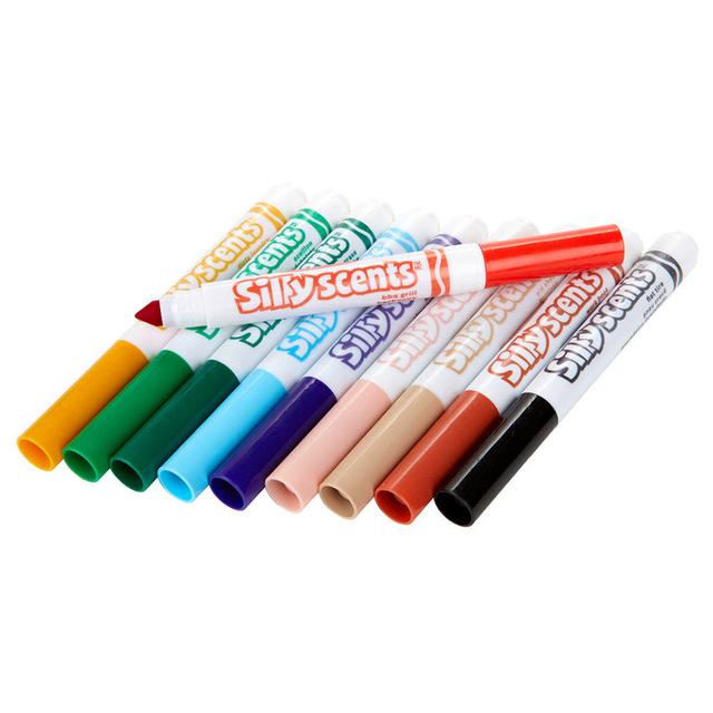 اقلام تحديد ملونة ( 10 ألوان ) Crayola - Silly Scents Stinky Washable Broad Line Markers - SW1hZ2U6OTE5MTE3