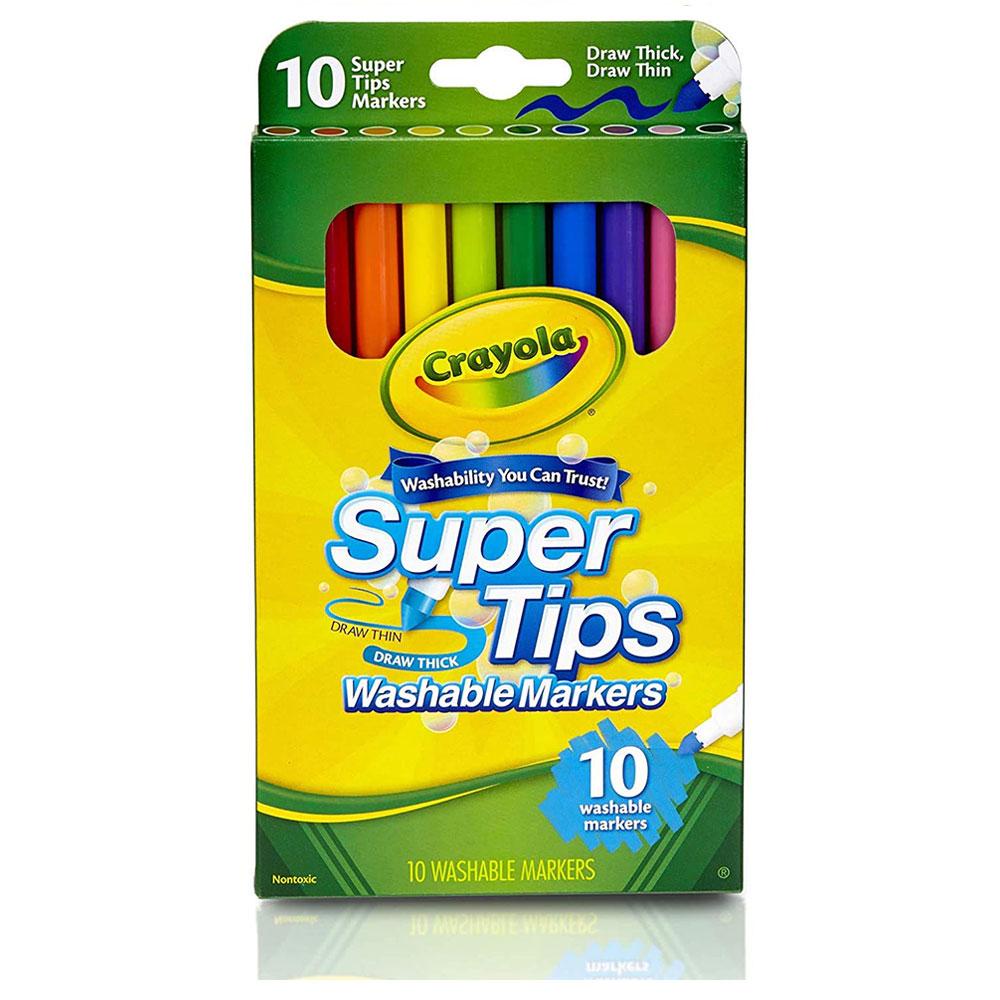 اقلام تحديد ملونة للأطفال 10 قلم من كرايولا Crayola  Washable Super Tips Markers