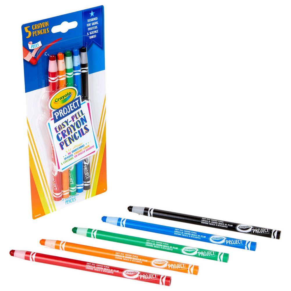 Crayola - Crayola - Project 5 ct. Easy Peel Crayon Pencils