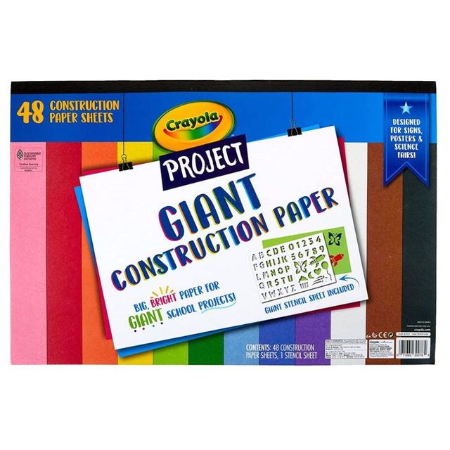 ورق مقوى ملون ( 48 ورقة ) من كرايولا Crayola - Project Giant Construction Paper - SW1hZ2U6OTE5NDg1