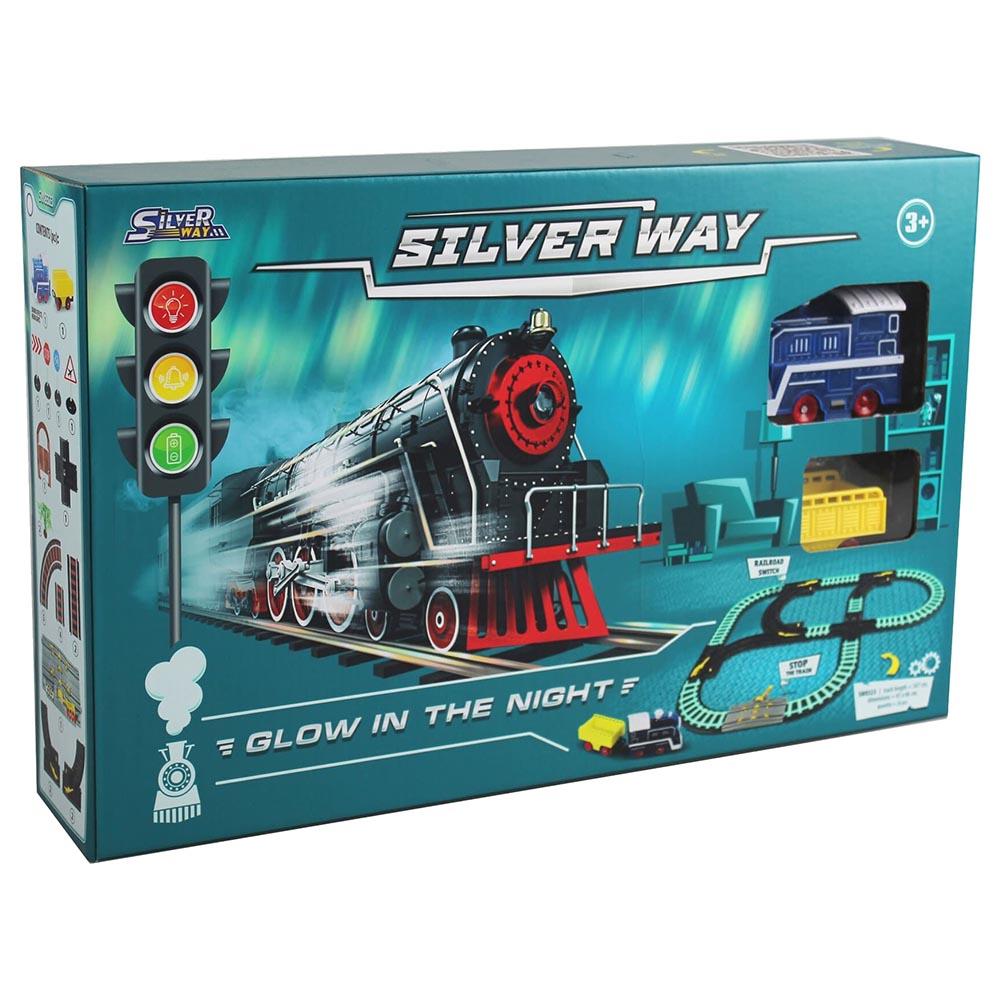 لعبة القطار المضيء في الليل ستار واي من دي باور للأطفال D-Power Silver Way Glow In The Night Train Playset