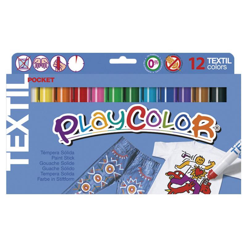 مجموعة ألوان للأطفال عدد 12 بلاي كلر Playcolor Textil Pocket Colours