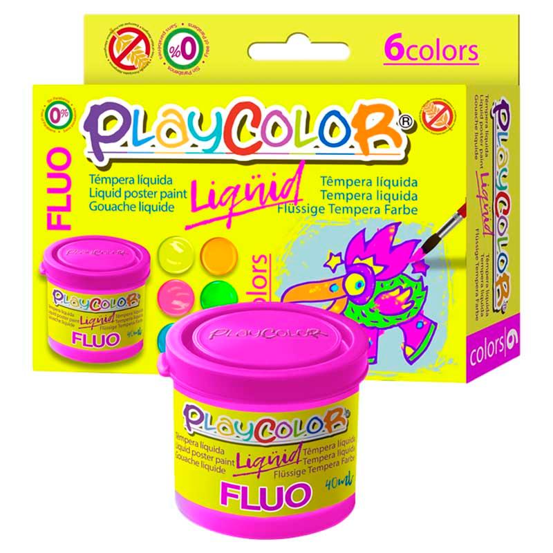 ألوان مائية للأطفال 40 مل بلاي كلر Playcolor Liquid Fluo Colour