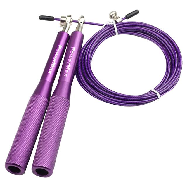 حبل مقاومة باور ماكس بمقبض 15 سم Powermax JA-3 Exercise Speed Jump Rope Purple - SW1hZ2U6OTI0NDk2