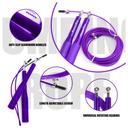 حبل مقاومة باور ماكس بمقبض 15 سم Powermax JA-3 Exercise Speed Jump Rope Purple - SW1hZ2U6OTI0NTAx