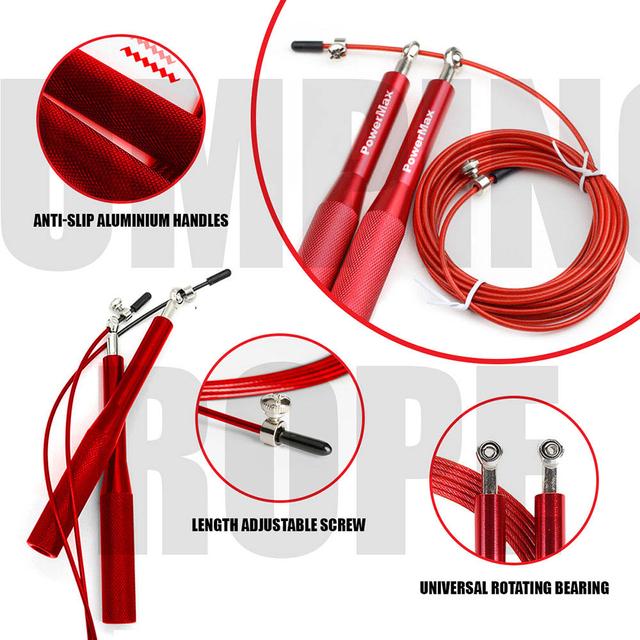 Powermax - JA-3 Exercise Speed Jump Rope - Red - SW1hZ2U6OTI0NTE0