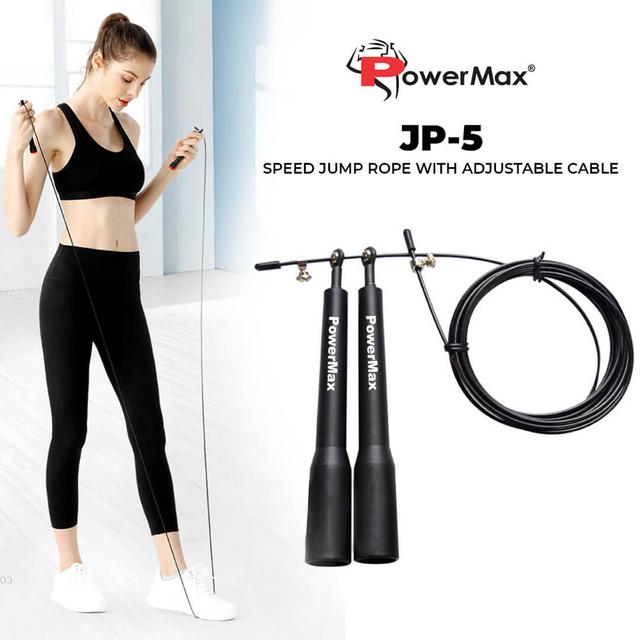 Powermax - JP-5 Exercise Speed Jump Rope - Black - SW1hZ2U6OTI0NDEw