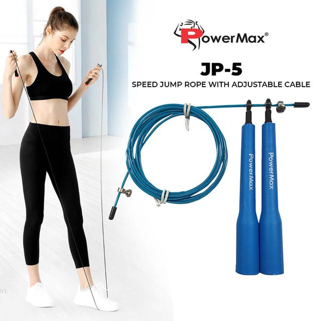 Powermax - JP-5 Exercise Speed Jump Rope - Blue - SW1hZ2U6OTI0NDIx