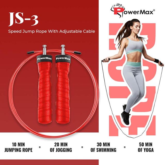 Powermax - JS-3 Exercise Speed Jump Rope - Red - SW1hZ2U6OTI0NDc2