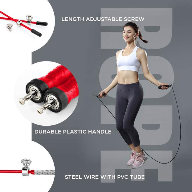 Powermax - JS-3 Exercise Speed Jump Rope - Red - SW1hZ2U6OTI0NDc4