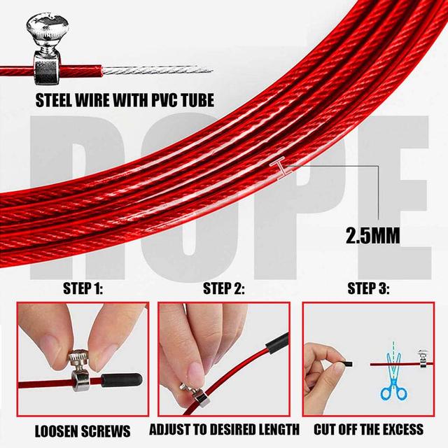 Powermax - JS-3 Exercise Speed Jump Rope - Red - SW1hZ2U6OTI0NDgy