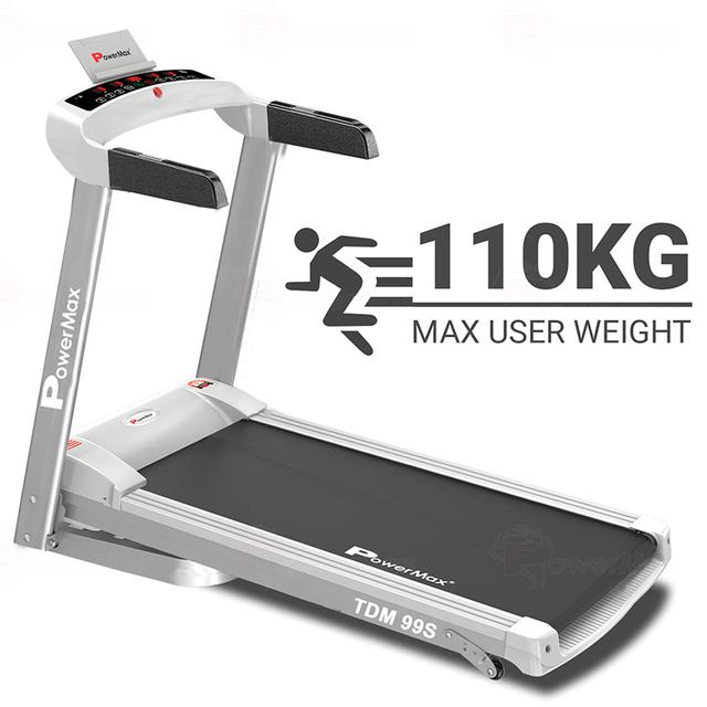 Powermax - TDM-99S Motorized Treadmill Manual Incline Black - SW1hZ2U6OTI0NzQz