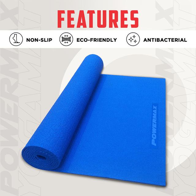 سجادة يوغا باور ماكس ازرق PowerMax Yoga Mat 4mm Blue - SW1hZ2U6OTI0NDU4