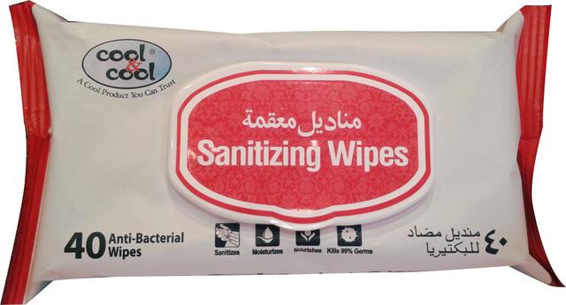 Cool &amp; Cool Cool & Cool Sanitizing Wipes - 40 Wipes - SW1hZ2U6OTMyNTk2