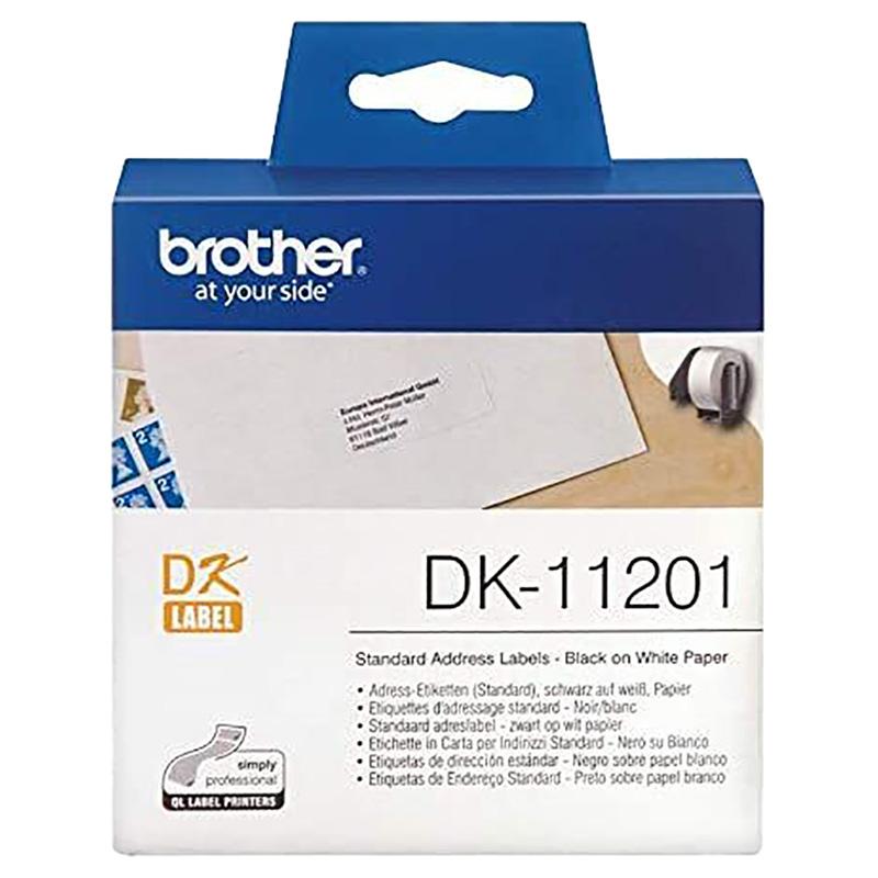 شريط طابعة ملصقات 90×29 مم أسود على أبيض لطابعات برذر (QL-800 & QL-820NWB) Brother DK-11201 Label Roll