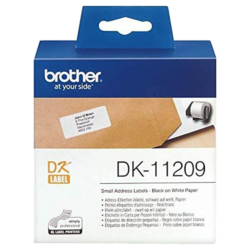 Brother DK-11209 Label Roll - Black On White 29mm x 62mm