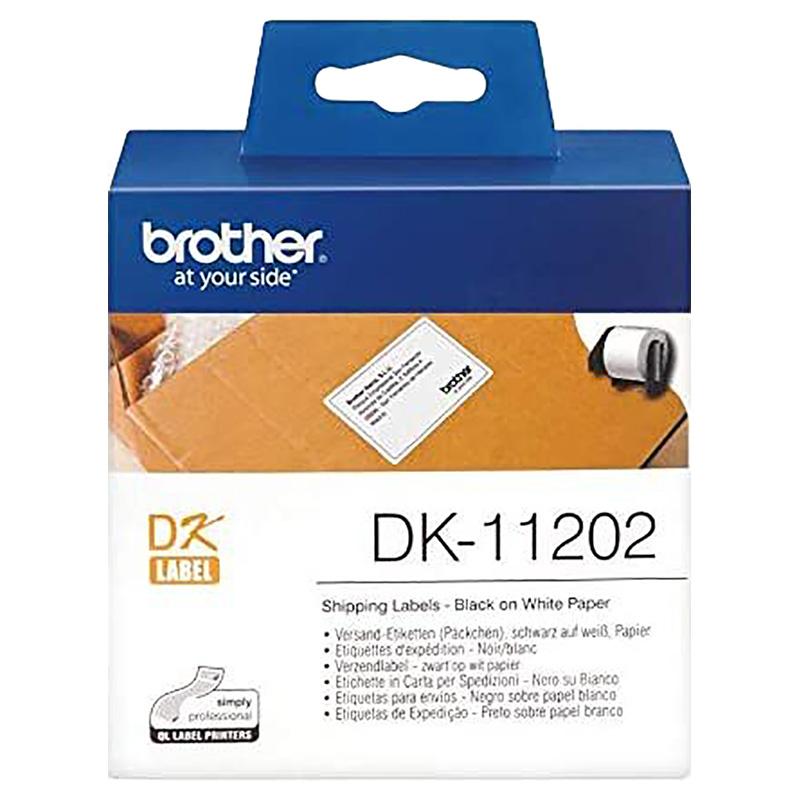 شريط طابعة ملصقات 100×62 مم أسود على أبيض لطابعات برذر (QL-800 & QL-820NWB) Brother DK-11202 Label Roll