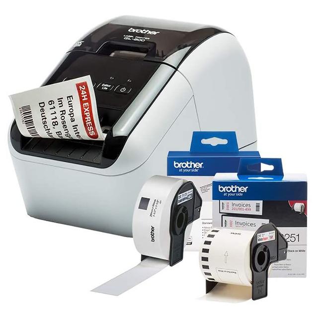 طابعة ملصقات برذر إحترافية Brother QL 800 High Speed Professional Label Printer - SW1hZ2U6OTMwNDg2