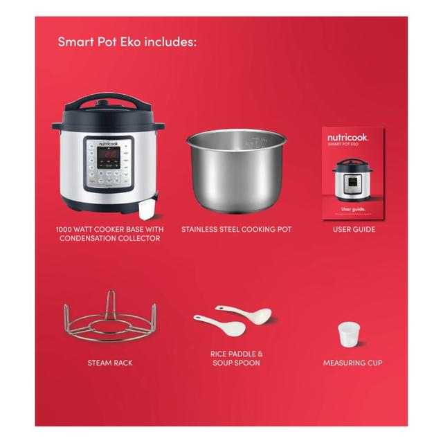 قدر الضغط الكهربائي الذكي 9 في 1 6 لتر من نوتري كوك Nutricook Smart Pot Eko Electric Pressure Cooker