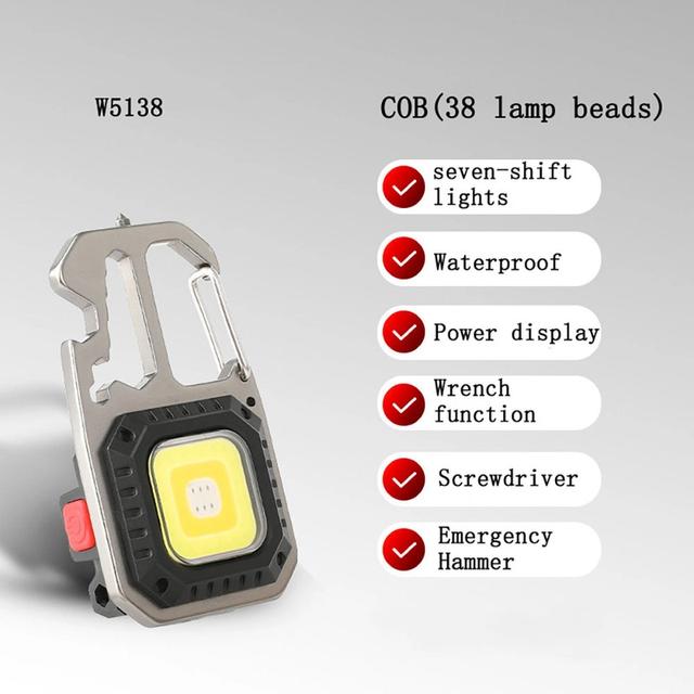 كشاف ليد صغير للرحلات Cob Rechargeable Keychain Light W5138 - SW1hZ2U6NzEwMDMw