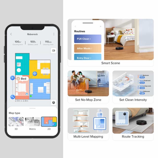 مكنسة روبوت التنظيف روبوروك Roborock S7 MaxV Robot Vacuum بقوة شفط 5100 باكسال