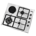 غاز بلت ان مسطح 3 عيون وسطح تسخين كهربائي جيباس Geepas Stainless Steel Built-in Gas & Electric Hot Plate Hob