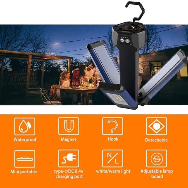 كشاف ليد خارجي صنارة للرحلات قابل للشحن Crony VIP-12 Outdoor multi-function lamp