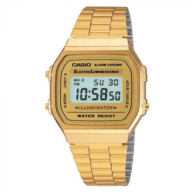 ساعة يد كاسيو رقمية للجنسين ذهبي CASIO Vintage Digital Unisex Watch A168WG-9WDF - SW1hZ2U6OTUyODcw