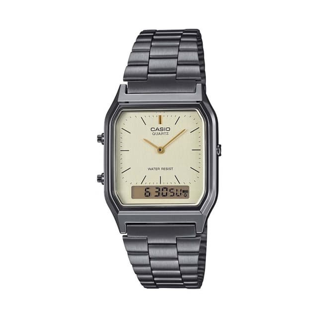 ساعة كاسيو القديمة الأصلية معدن أسود CASIO Vintage Unisex Watch