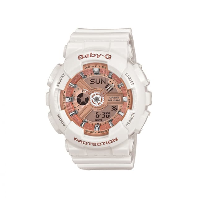 ساعة كاسيو بيبي جي كاجيوال نسائي أبيض Casio BABY-G Casual Women Watch BA-110-7A1DR - 660095