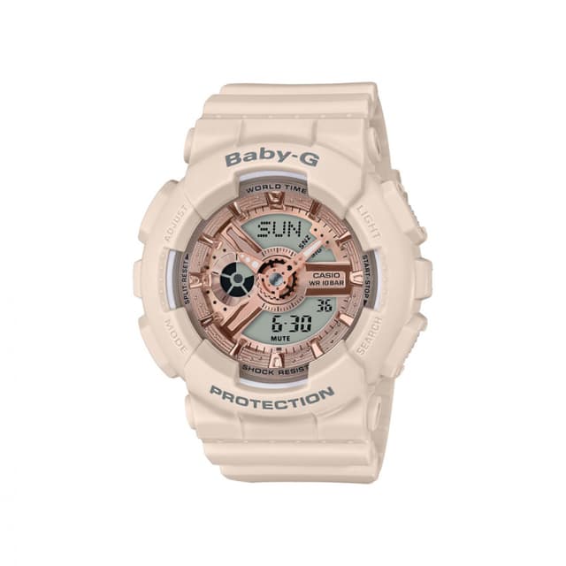 ساعة كاسيو بيبي جي كاجيوال نسائي اورانج فاتح Casio BABY-G Casual Women Watch BA-110CP-4ADR - 660086