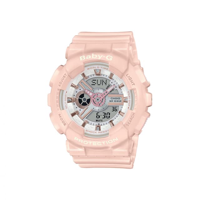 ساعة كاسيو بيبي جي كاجيوال نسائي برتقالي فاتح Casio BABY-G Casual Women Watch BA-110RG-4ADR - 660054