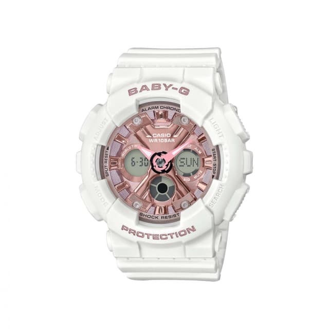 ساعة كاسيو بيبي جي كاجيوال نسائية أبيض Casio BABY-G Casual Women Watch BA-130-7A1DR - 660034