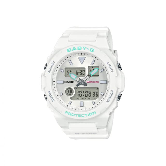 ساعة كاسيو بيبي جي جي ليد نسائية أبيضCasio BABY-G G-LIDE Women Watch BAX-100-7ADR - 660012