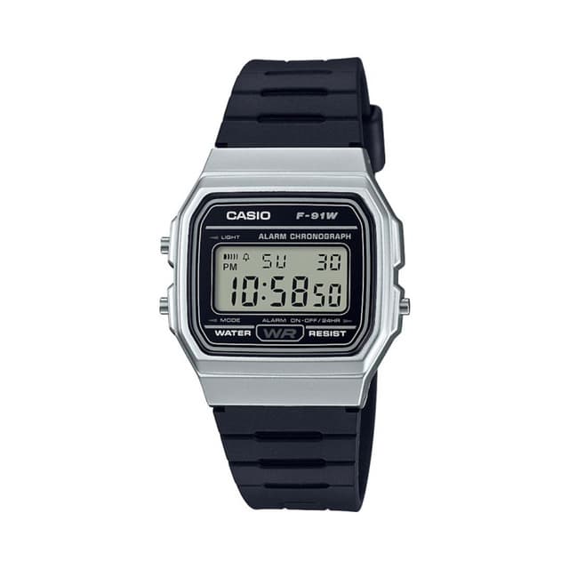 ساعة كاسيو الاصلية كلاسيكية رقمية مقاومة للماء للجنسين أسود CASIO Vintage Unisex Watch F-91WM-7ADF
